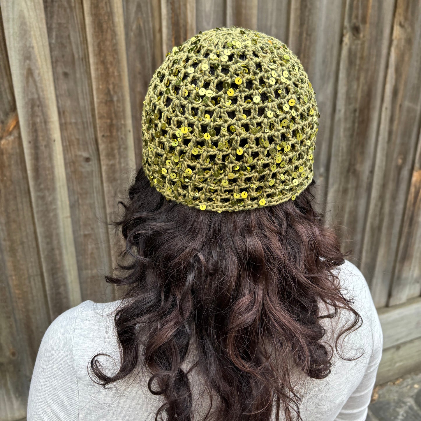 Sequin Mesh Cap (Green)