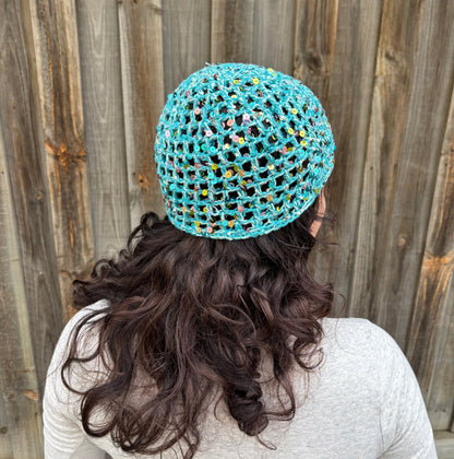 Sequin Mesh Cap (Blue)