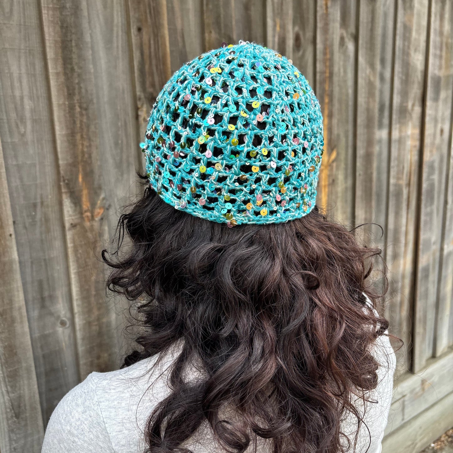 Sequin Mesh Cap (Blue)