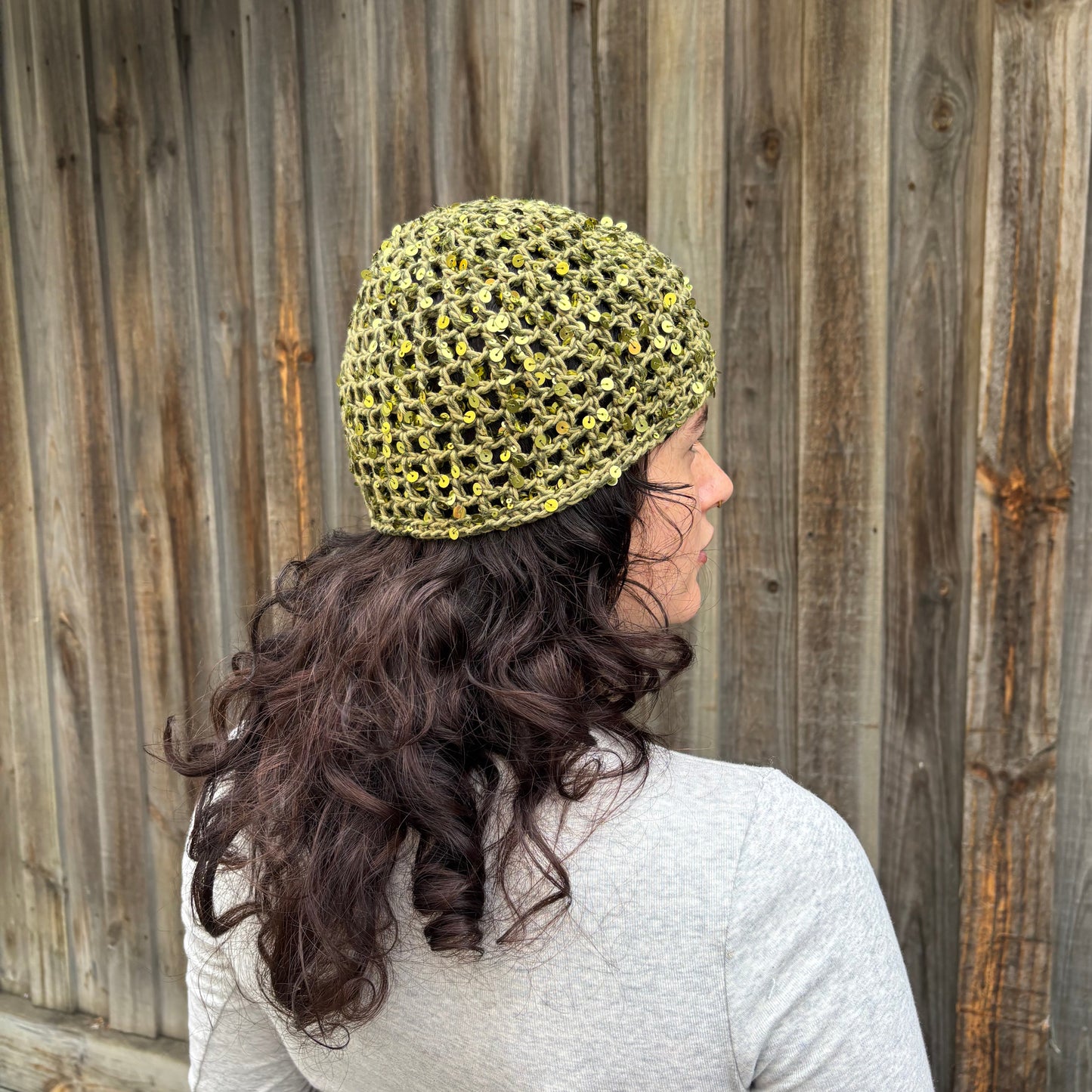 Sequin Mesh Cap (Green)